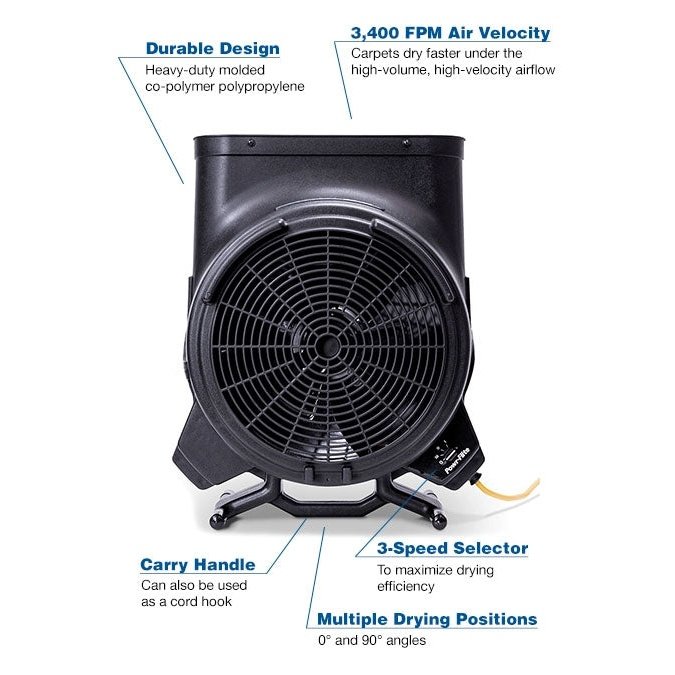 Powr-Flite Deluxe Hybrid 3-Speed Carpet Dryer